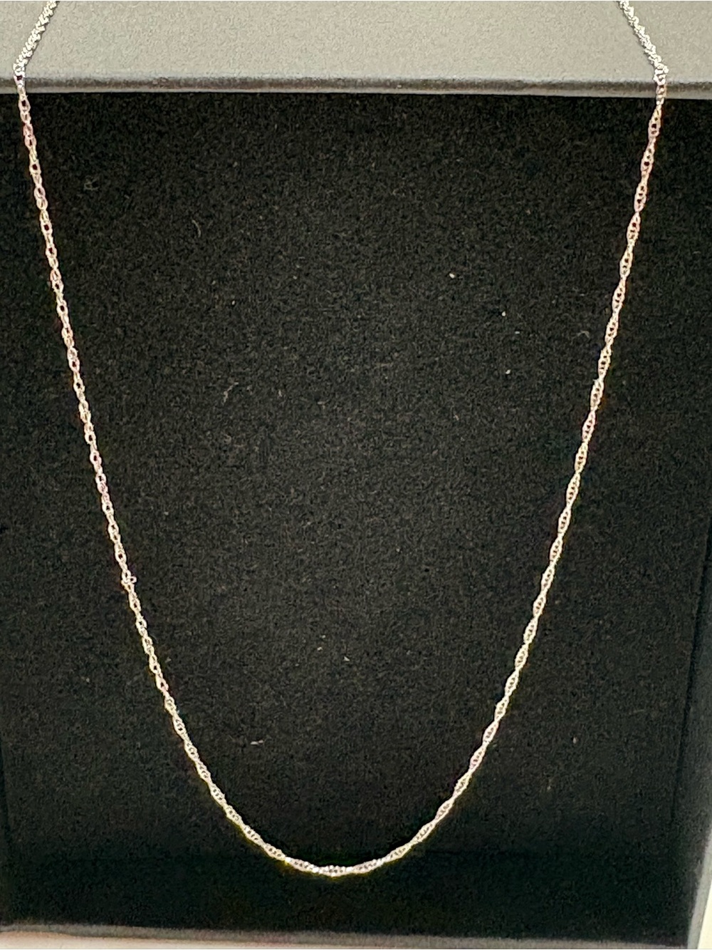 10K White Gold Chain Necklace 0.6mm *Stamped *New